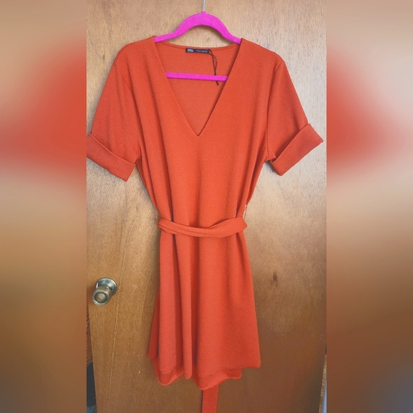 Zara Shirt Dress with Belt Tie - Picture 3 of 5